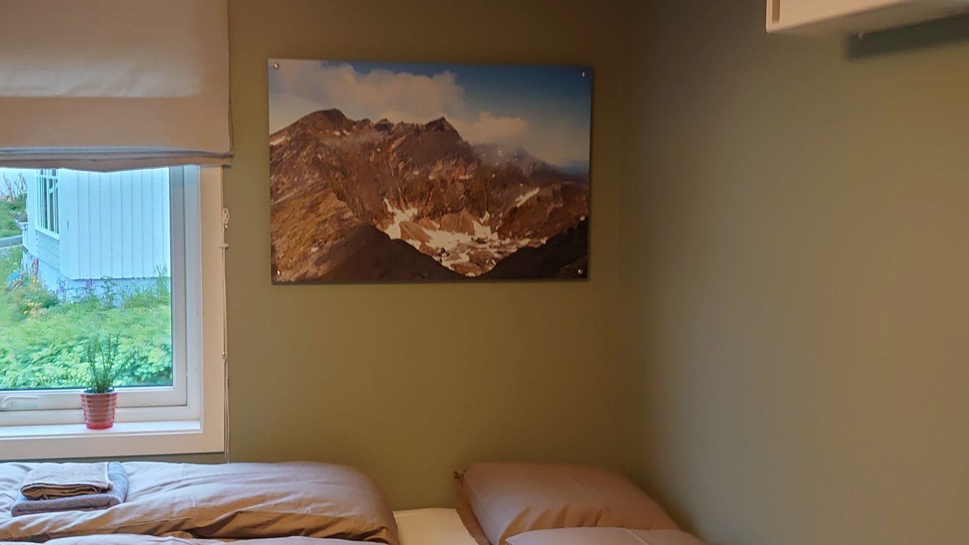 Picture on a wall in a bedroom