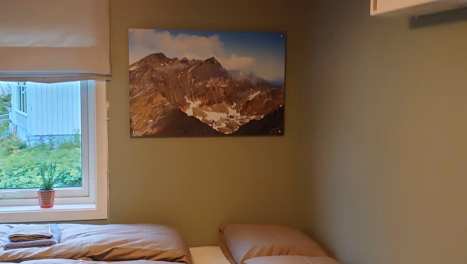 Picture on a wall in a bedroom