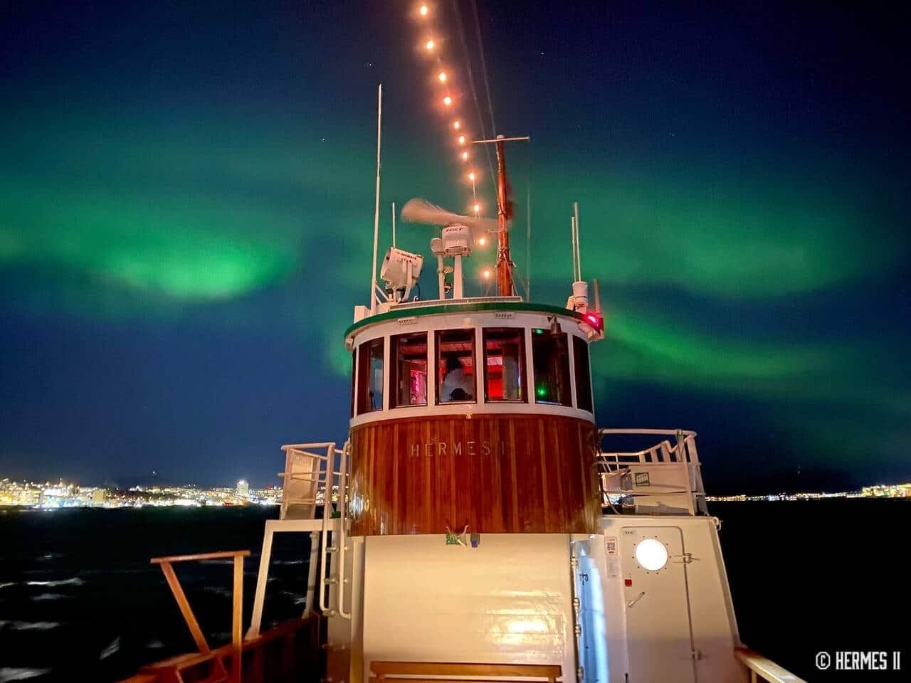 Boat and Northern Lights
