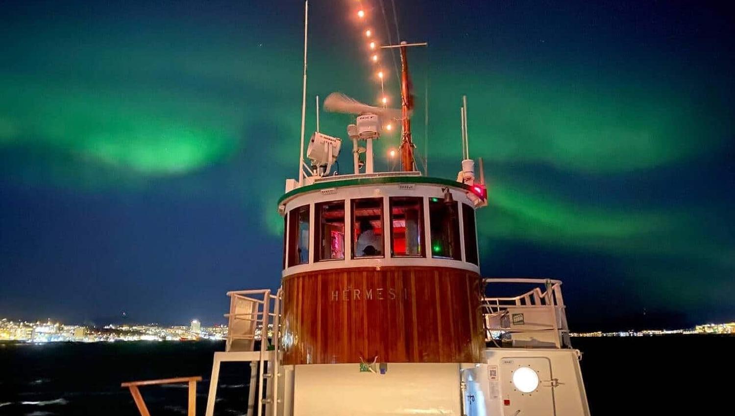 Boat and Northern Lights