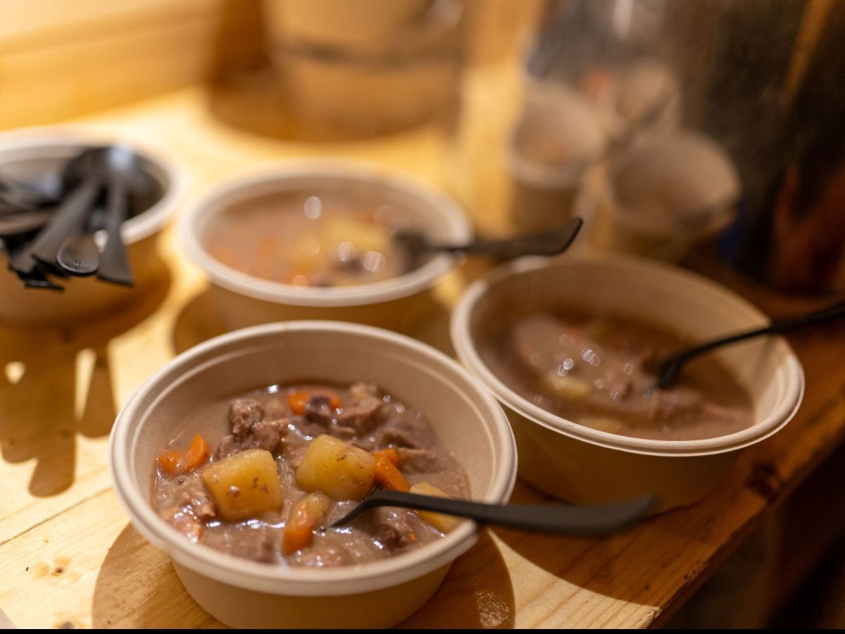 Warm meal served as part of the cultural experience at Tromsø Lapland.