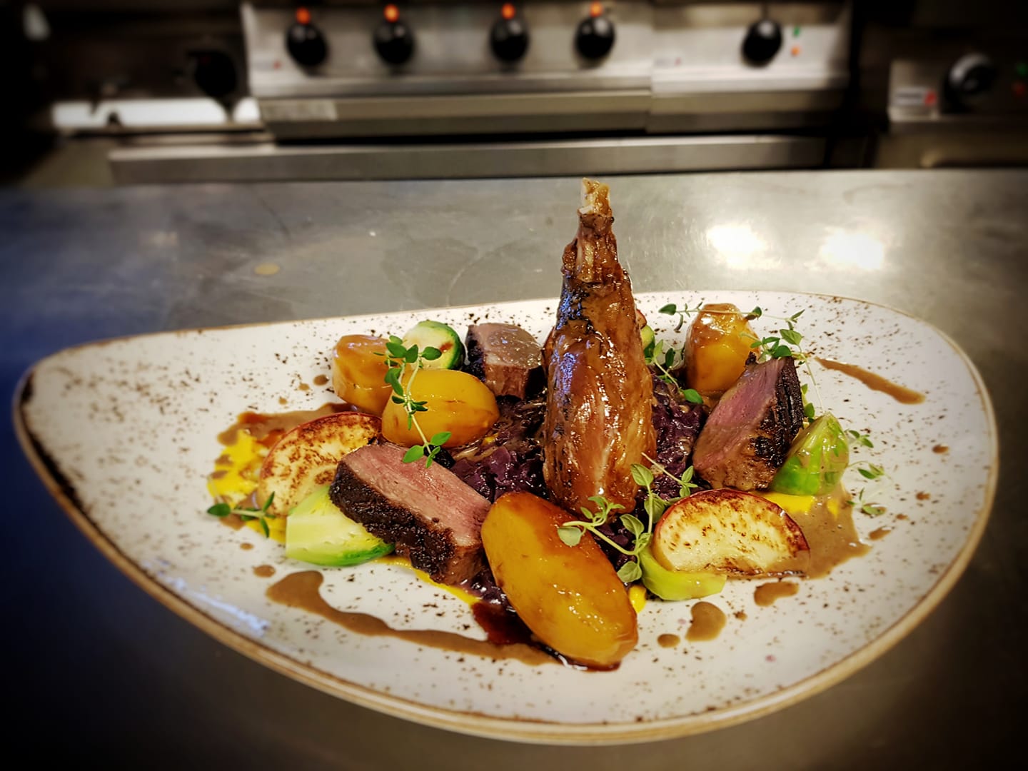 Delicious dinner on a plate