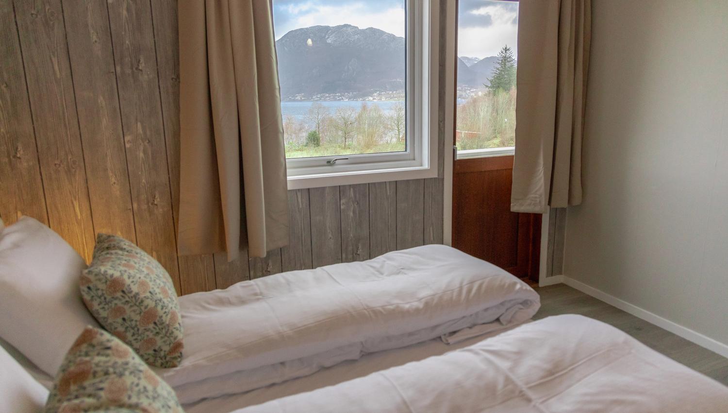 Bedroom for two. Door to terrace.