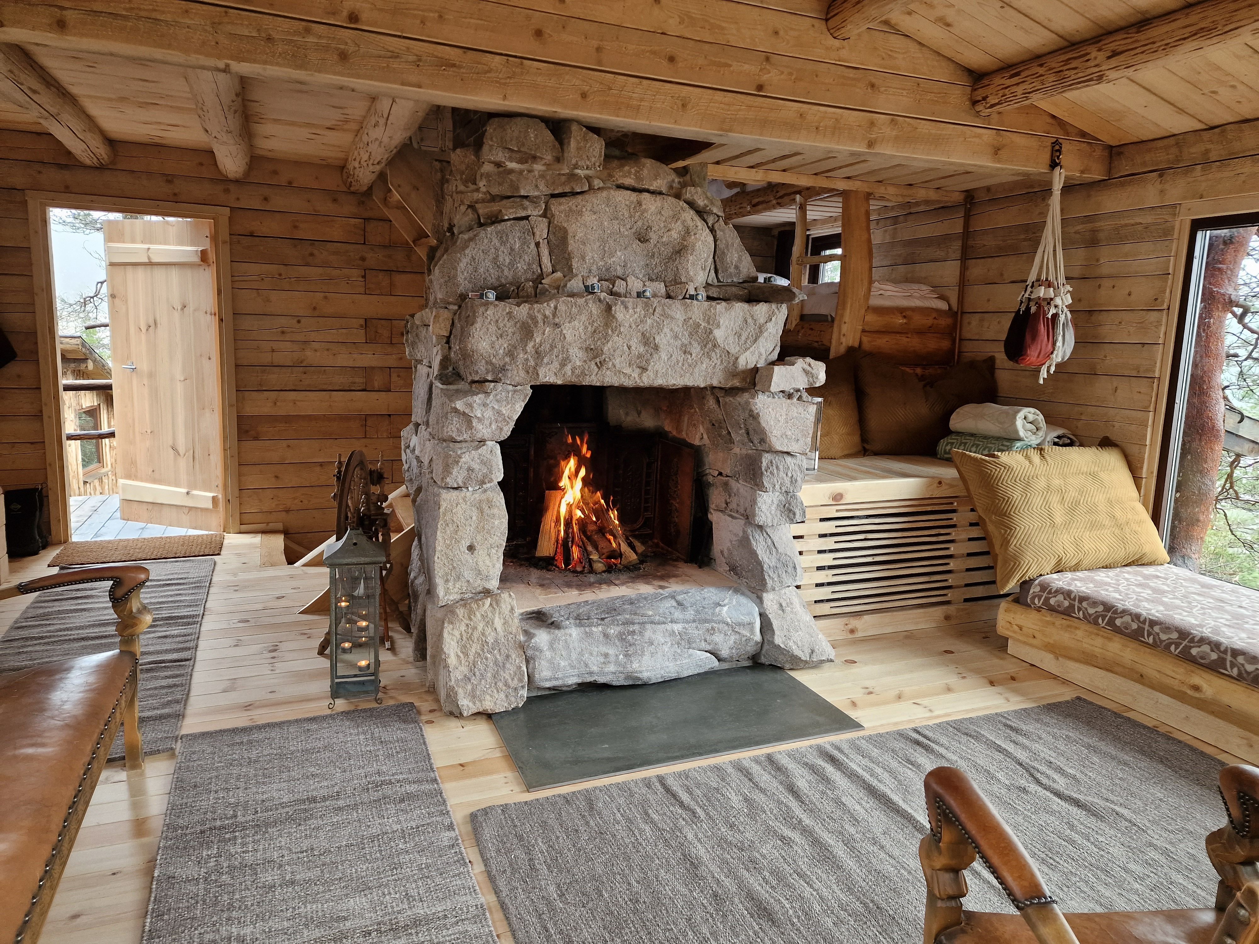 open fireplace