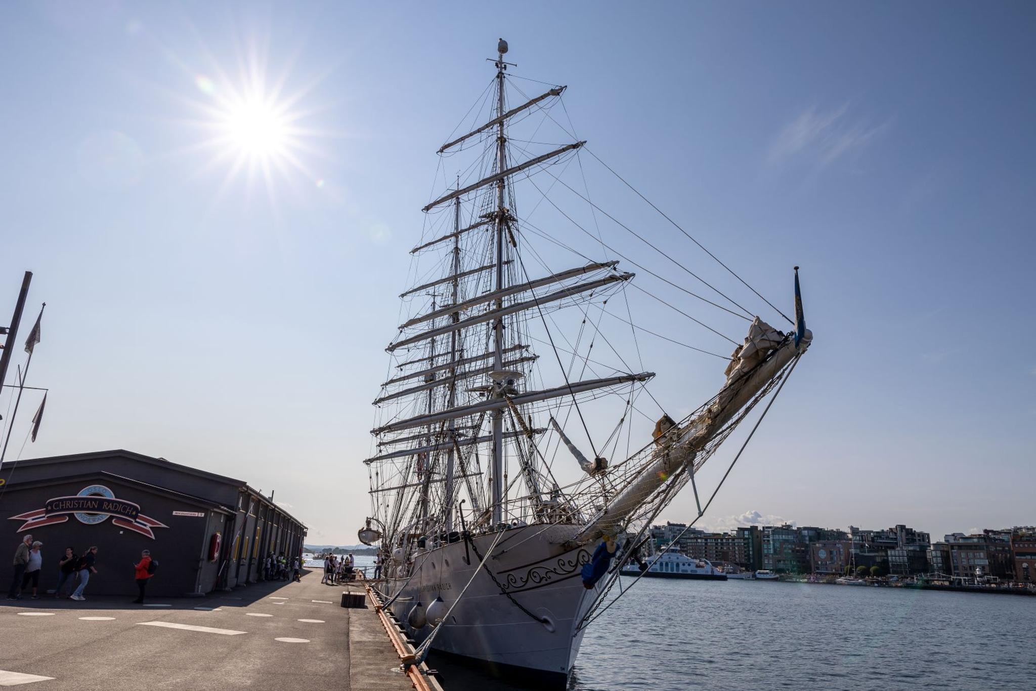 The ship Christian Radich by the pier.