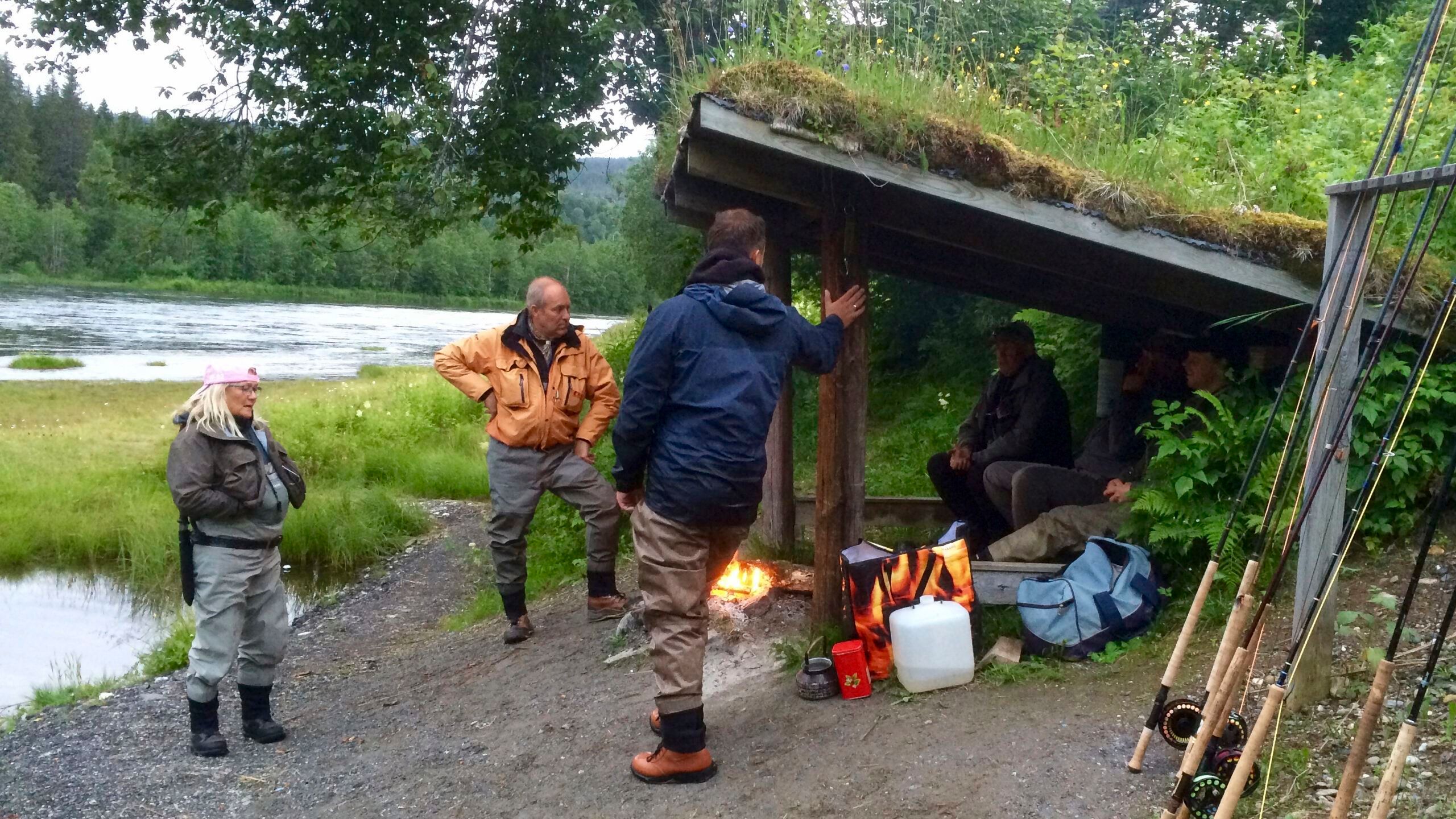 Salmon fishing at Korgen Camping