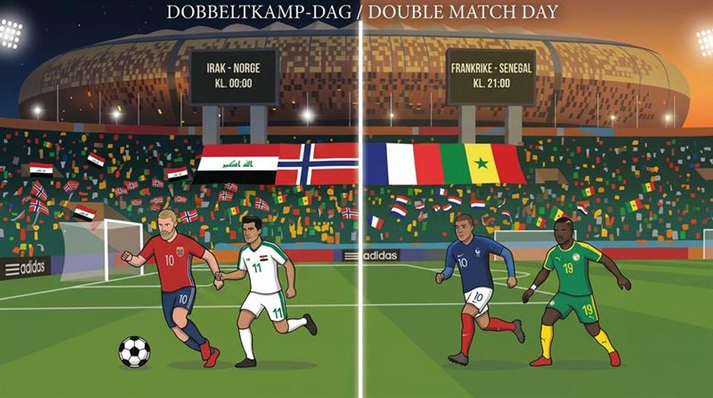 Irak - Norge kl. 00:00 / Frankrike - Senegal kl. 21:00