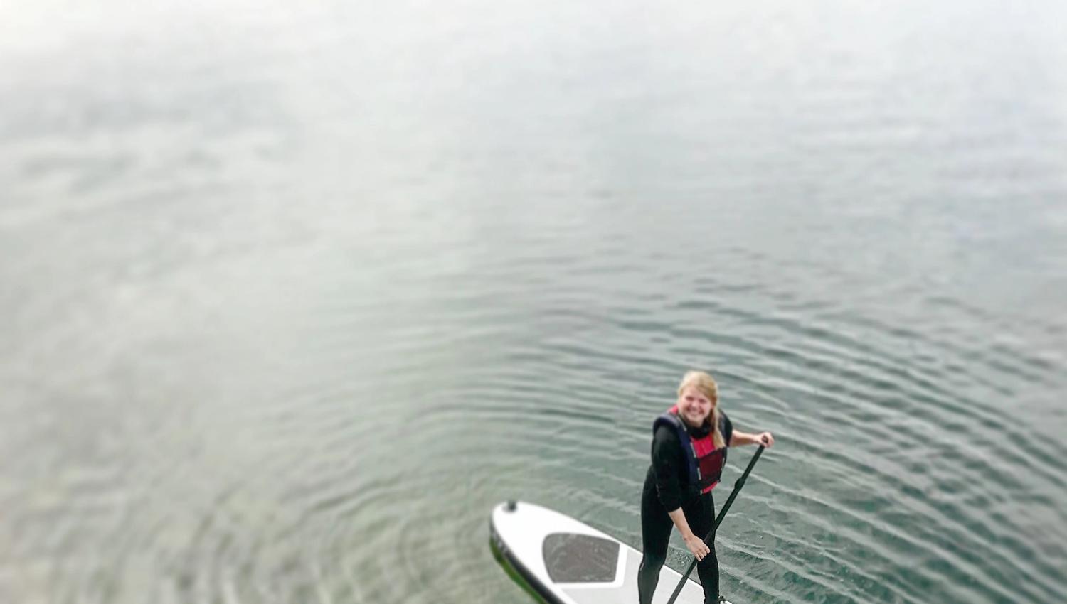 a person on a wakeboard