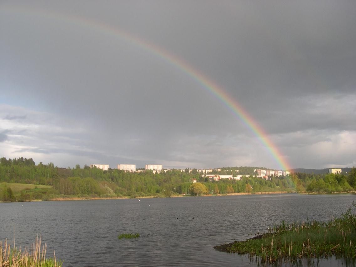 rainbow over the water
