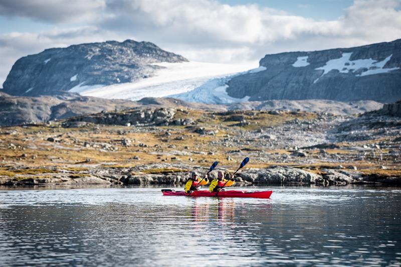 view from the water on the glacier