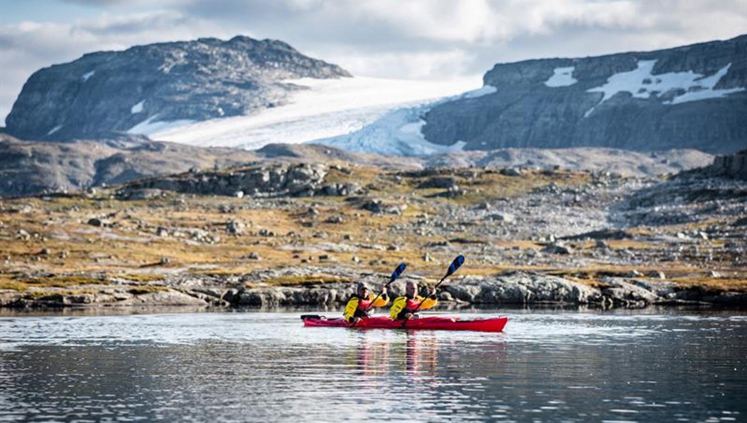 view from the water on the glacier
