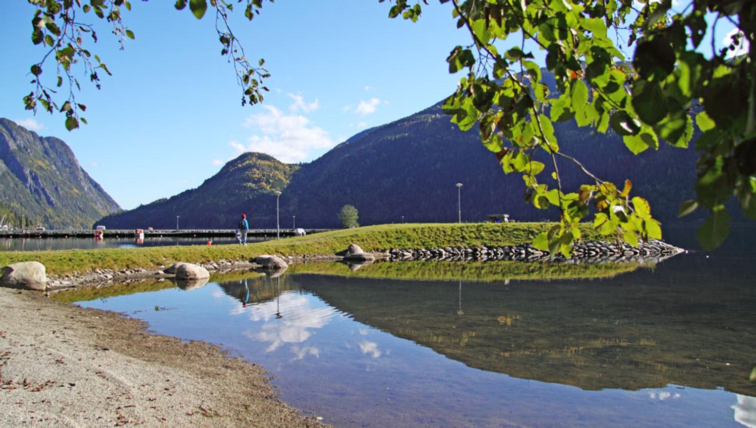 bathing beach at the Telemark canal in Dalen