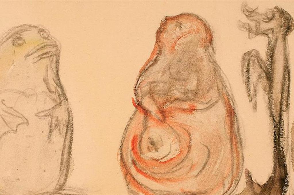 Edvard Munch, Caricatures, 1907-09, Watercolour, charcoal, Collection ID: MM.T.00449, © Munchmuseet