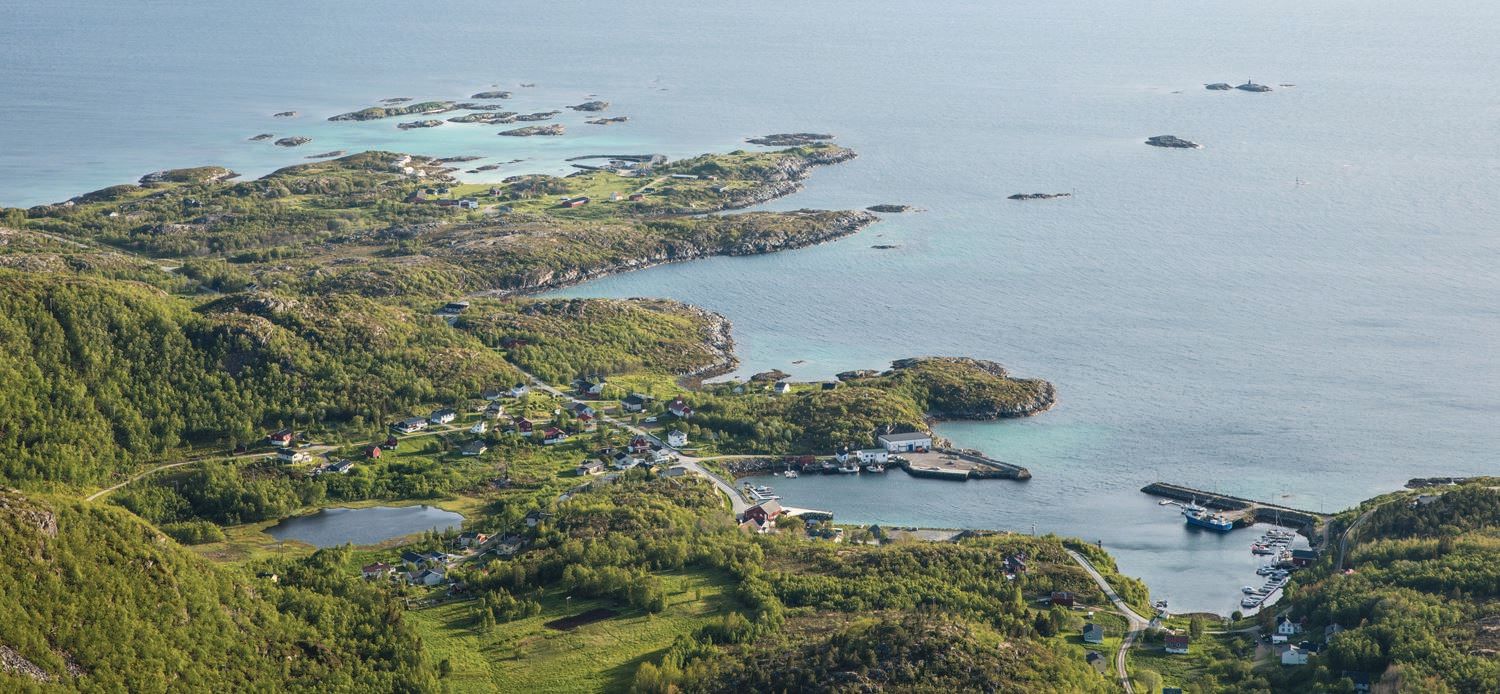 Aerial view of nature with the fjord.