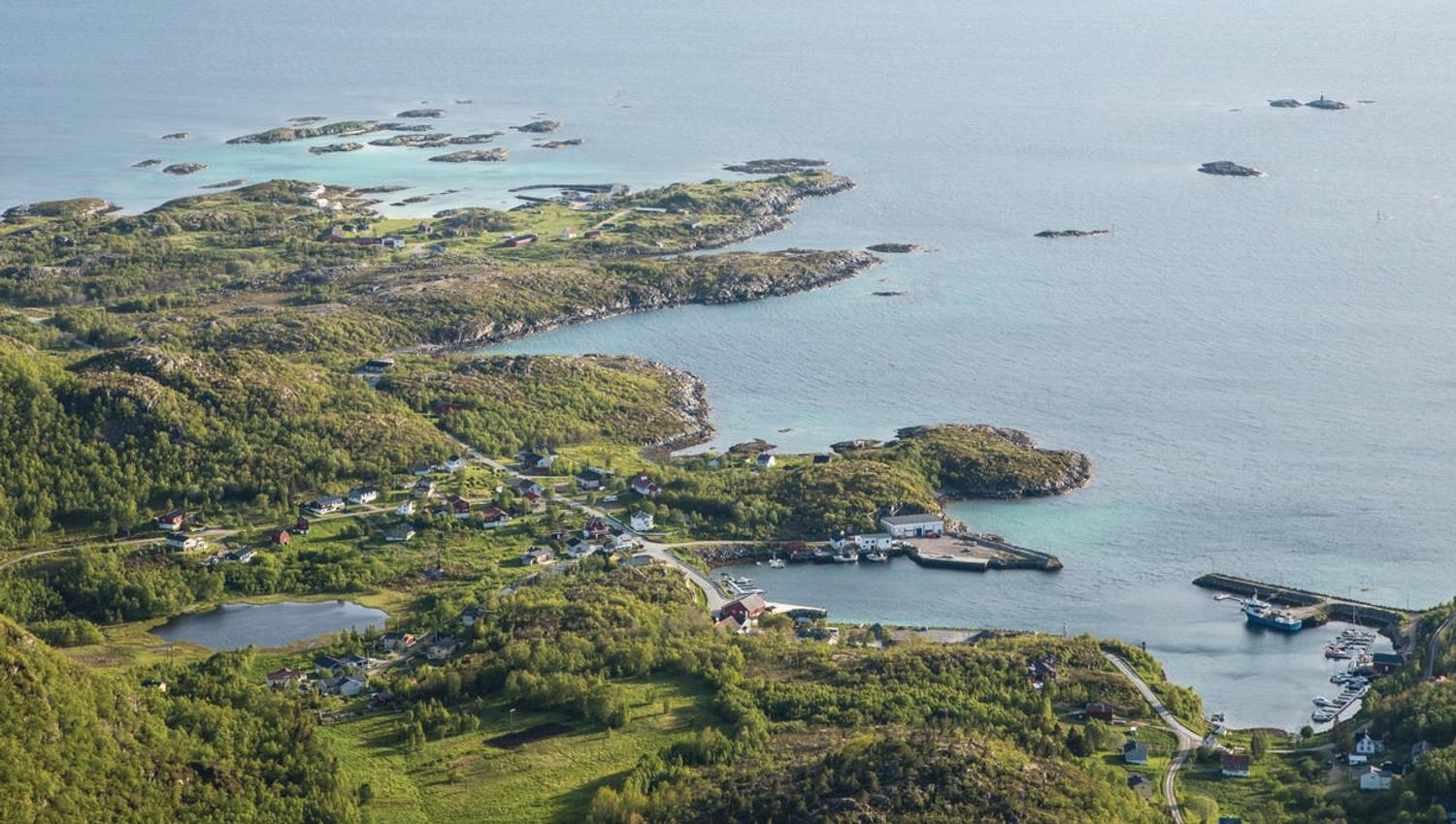 Aerial view of nature with the fjord.