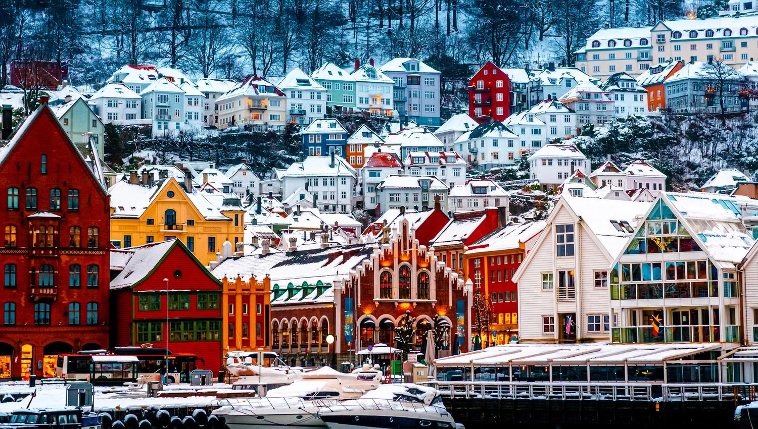 Bergen Bay and Mount Fløyen