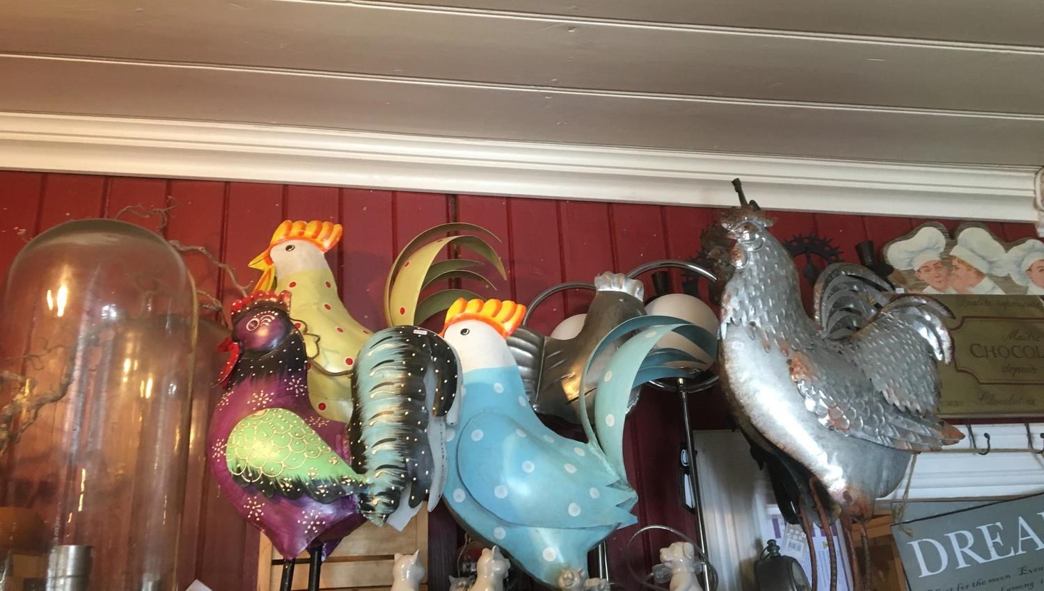 Roosters in different colours