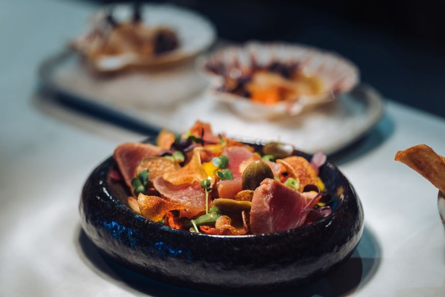 A meal available at Fangst restaurant in Tromsø city.