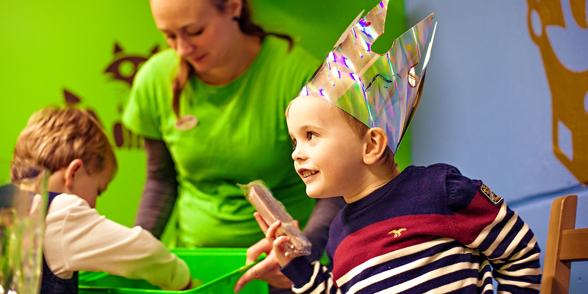 Lykkeland, a play centre in Steinkjer - boy celebrating his birthday