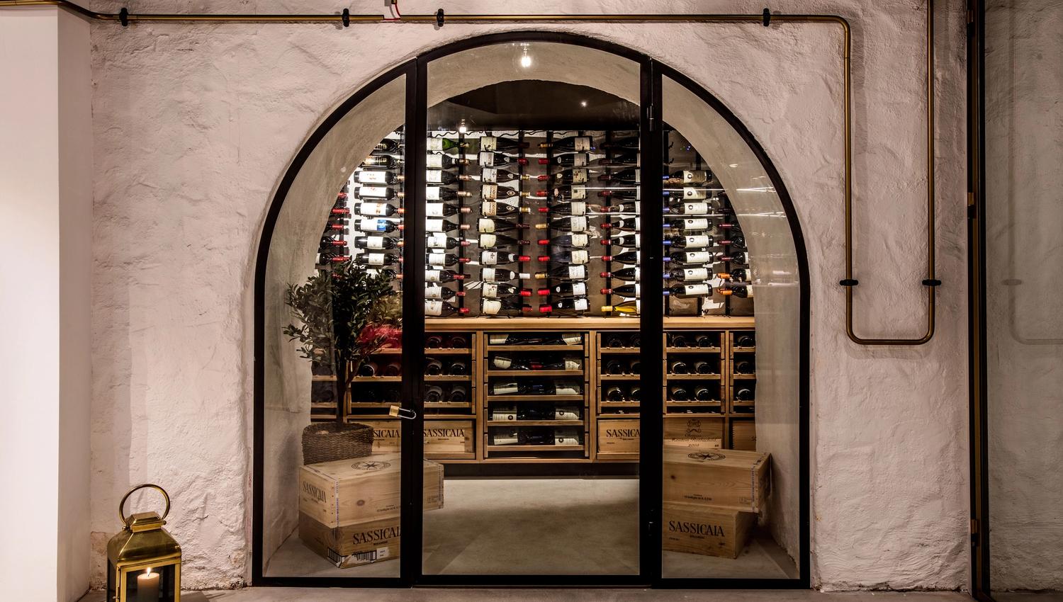 Wine cellar.