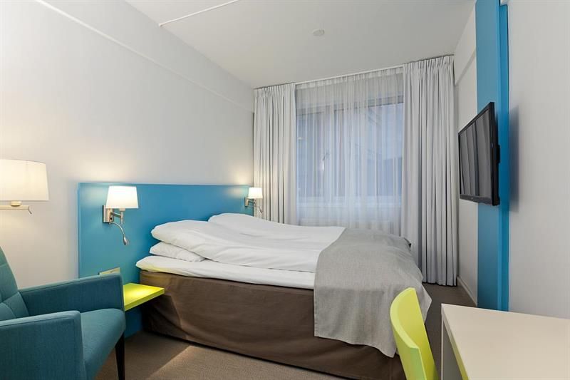 double room with colorful details 