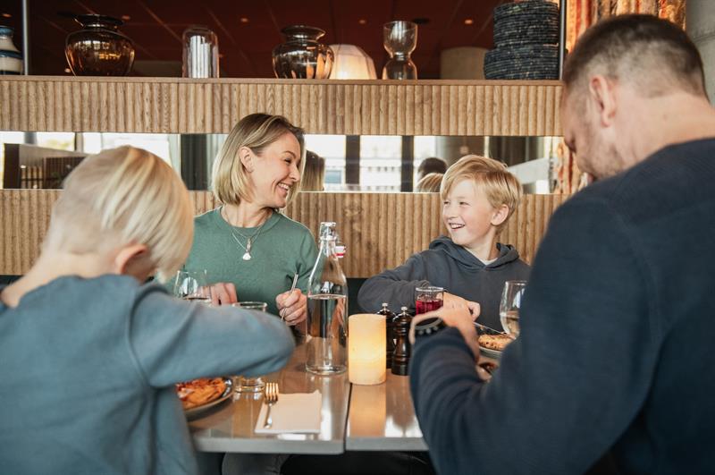 Family by the table