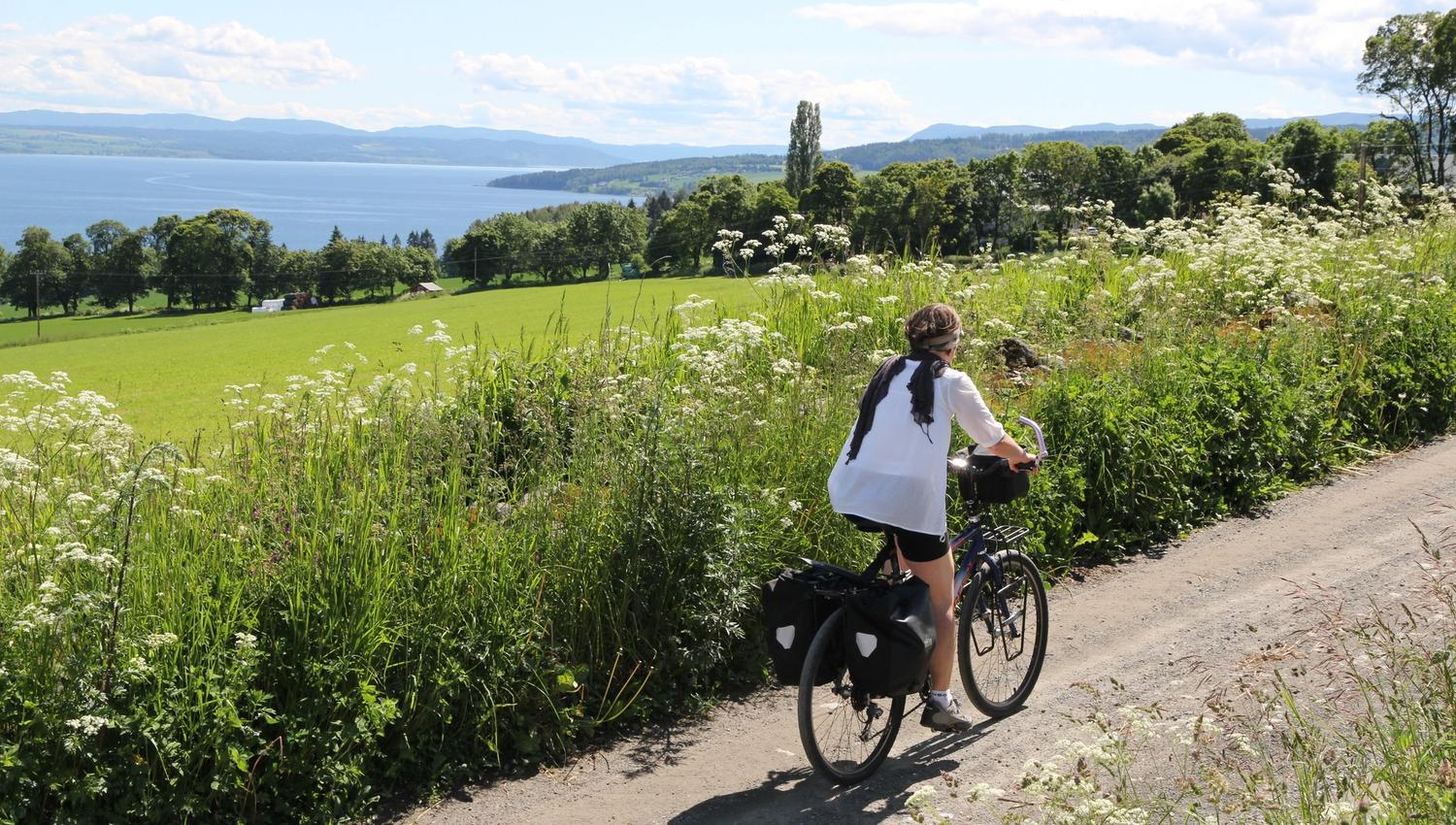 Sykling i vakkert Mjøslandskap