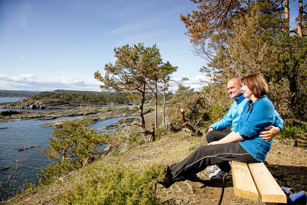 Utsiktspunkt fra kyststien langs Telemarkskysten