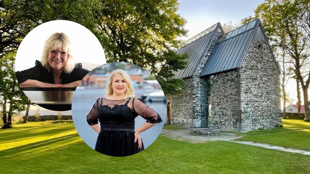 Marit Risnes with Sola ruinkyrkje as a background