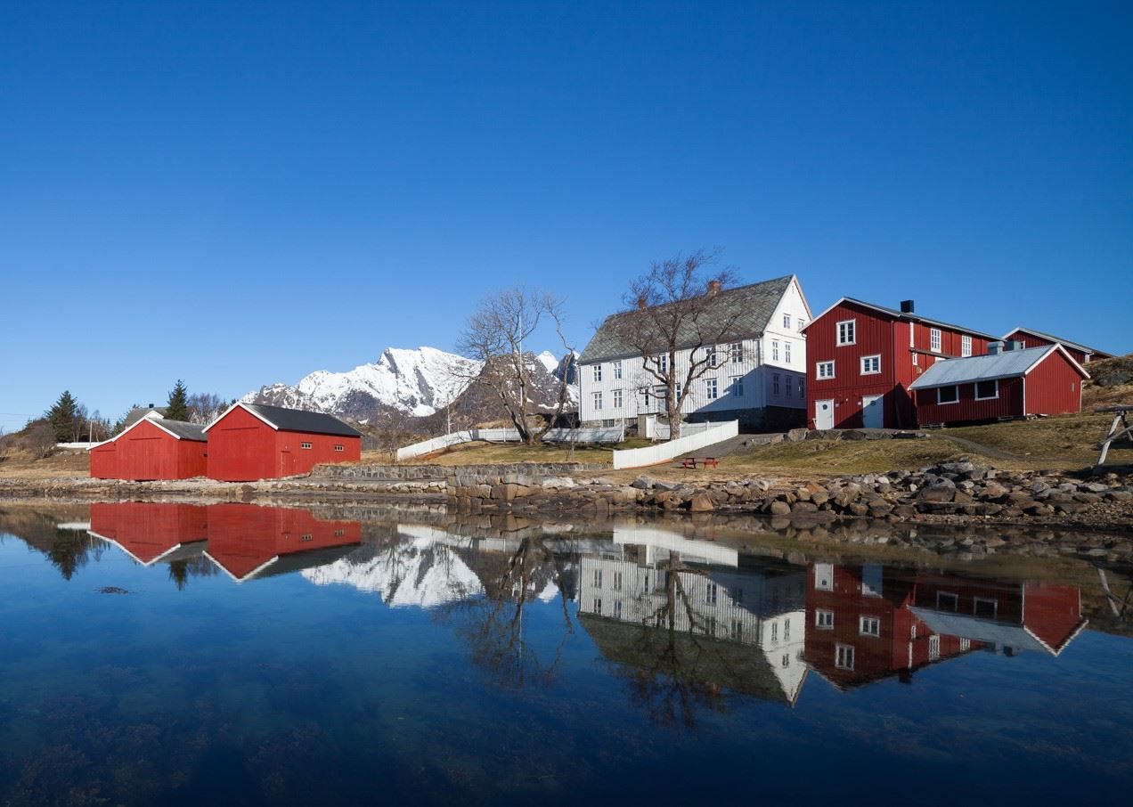 The Lofoten Museum as seen from the sea-side.