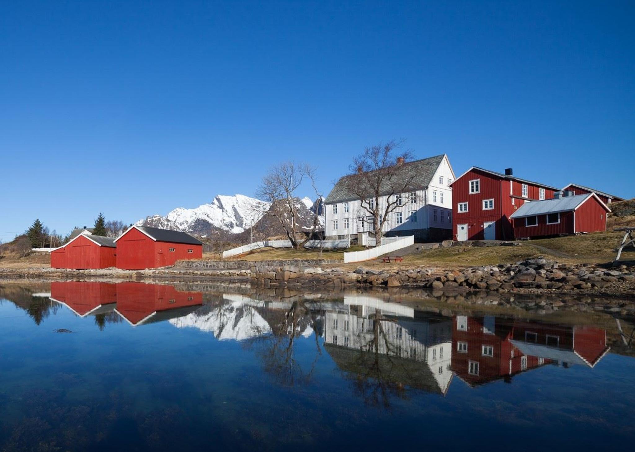 The Lofoten Museum as seen from the sea-side.