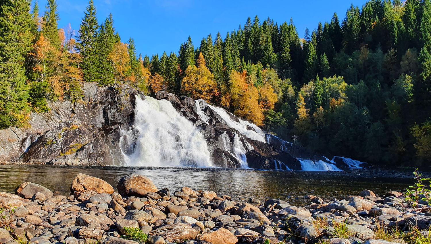 Skjækerfossen Waterfall in Vuku, Verdal