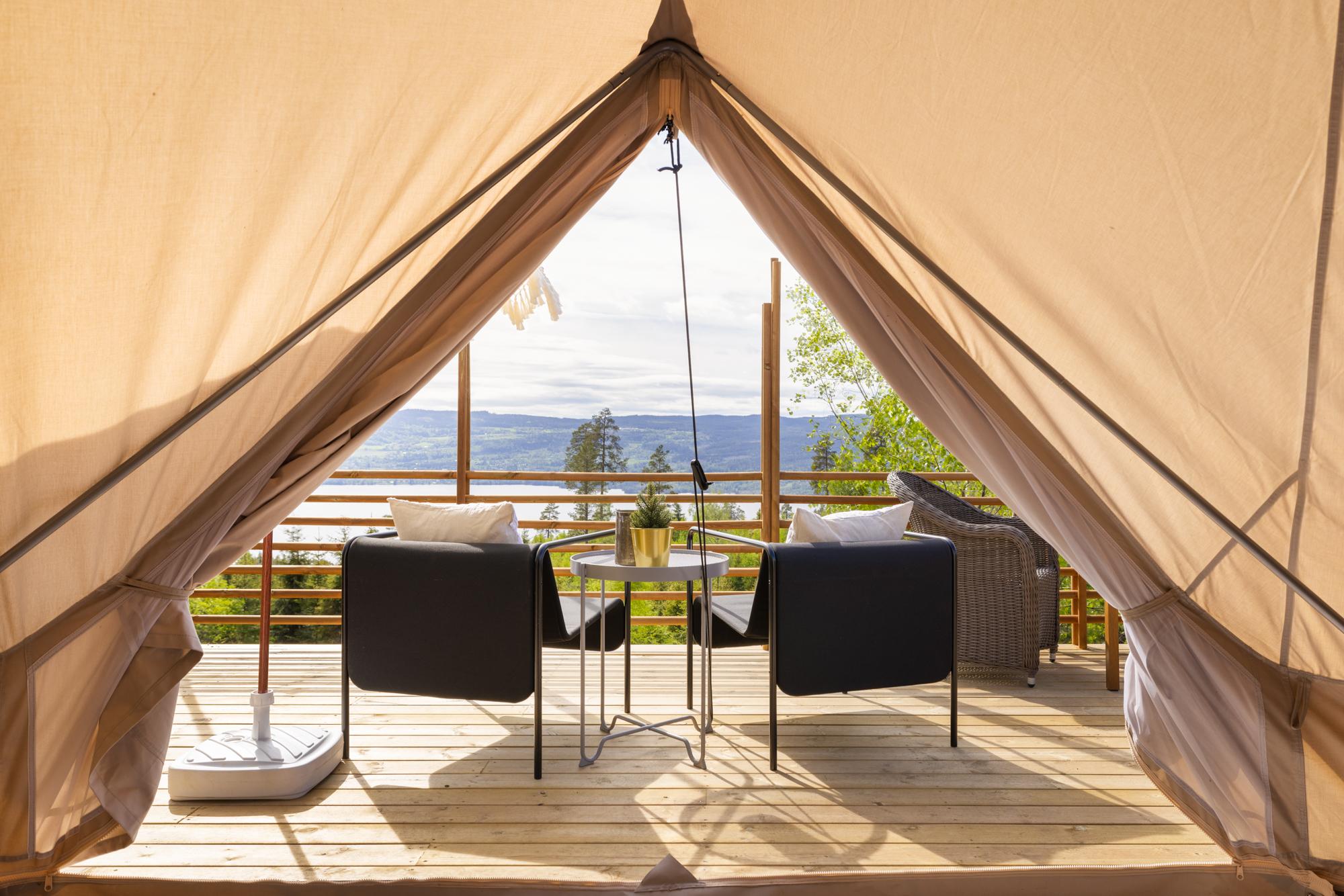 The view from inside the tent.