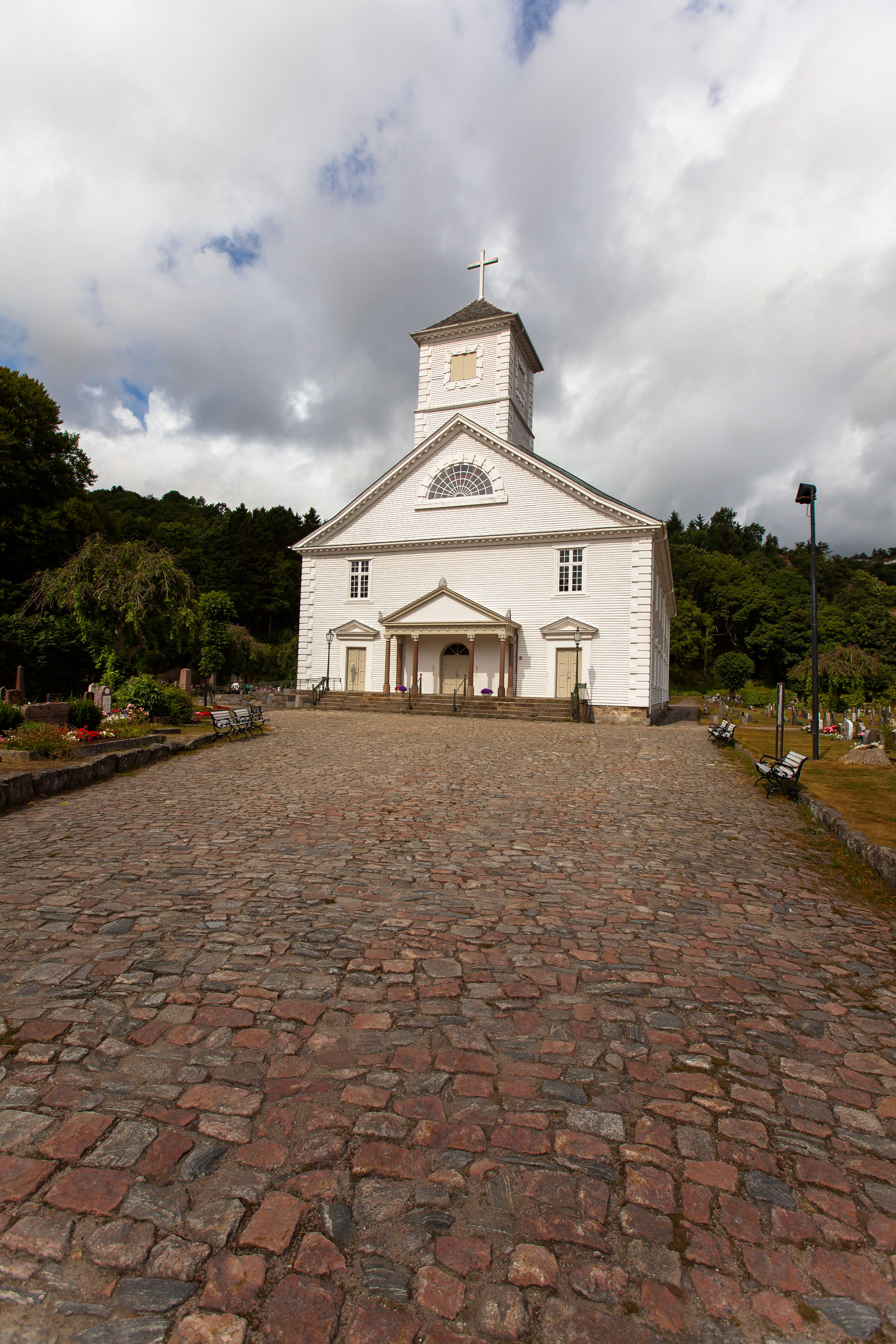 The front façade of Mandal Church