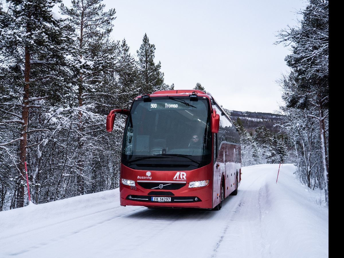 Arctic Route bussen om vinteren