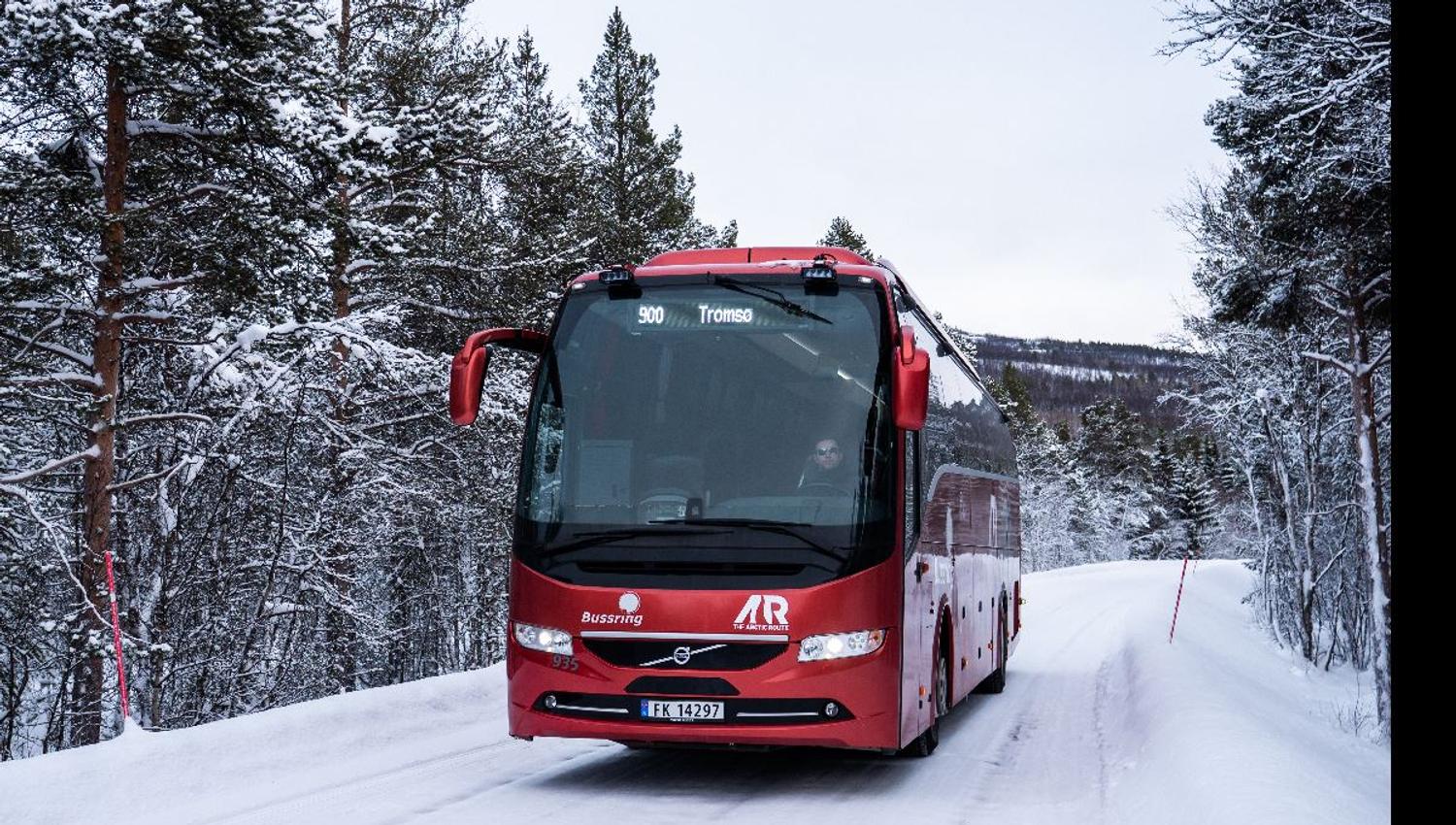 Arctic Route bussen om vinteren