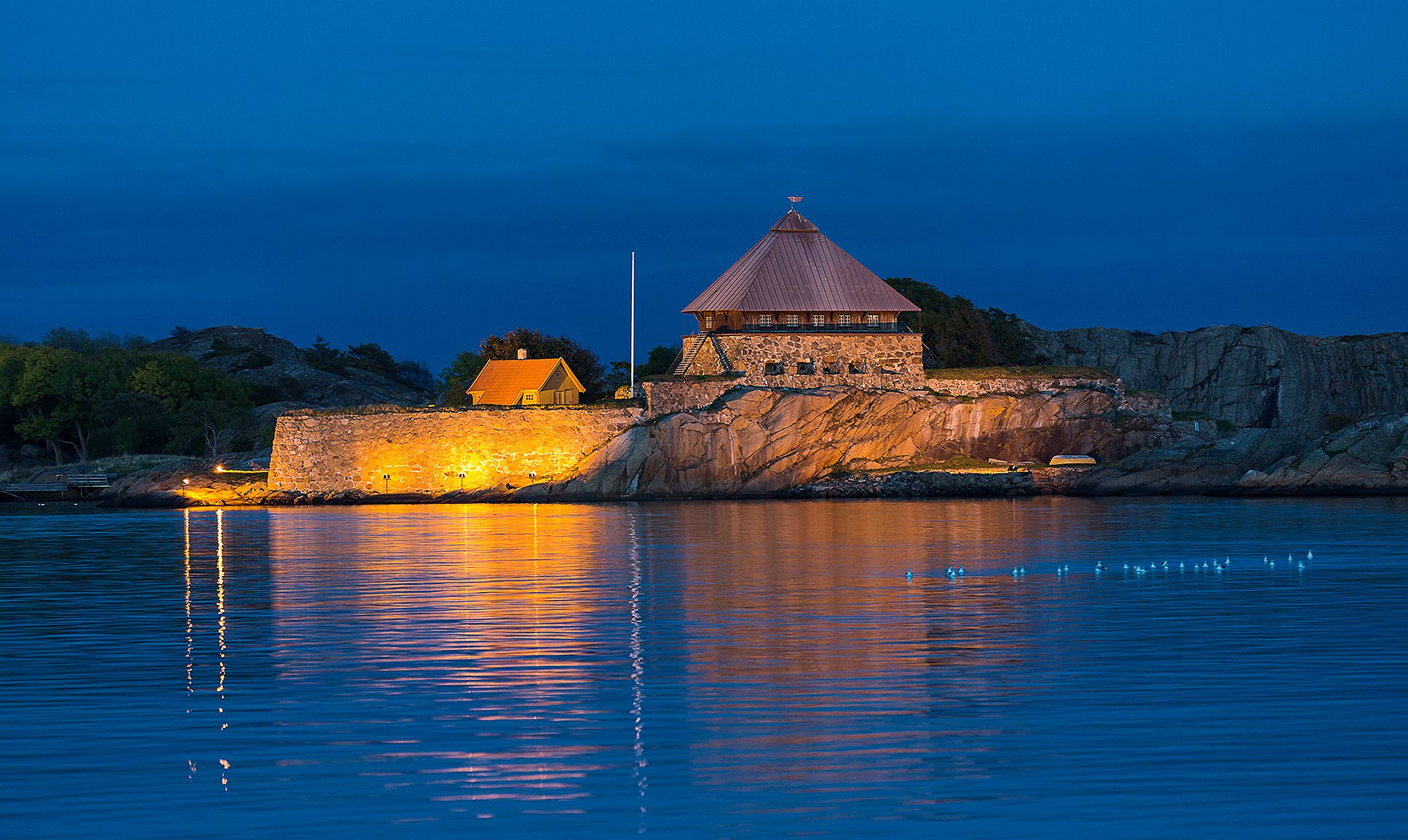 The citadel lights up in the evening