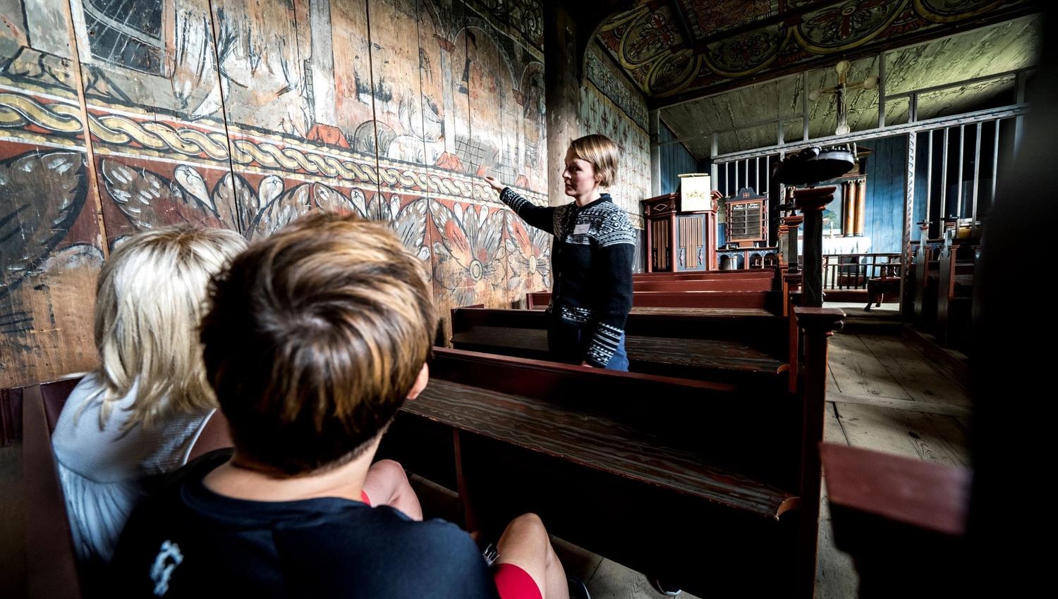 A guided tour of Eidsborg stave church. Vest-Telemark Museum.
