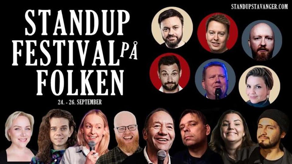 Advert for the Stand-up Festival with comedians