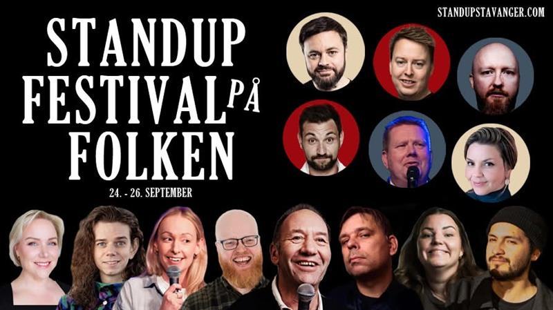 Advert for the Stand-up Festival with comedians