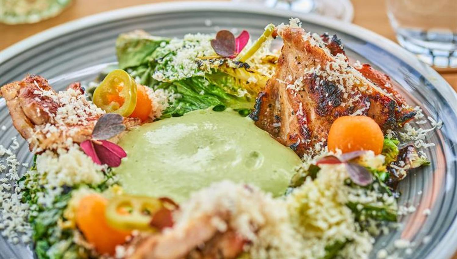 Detail of chicken salad