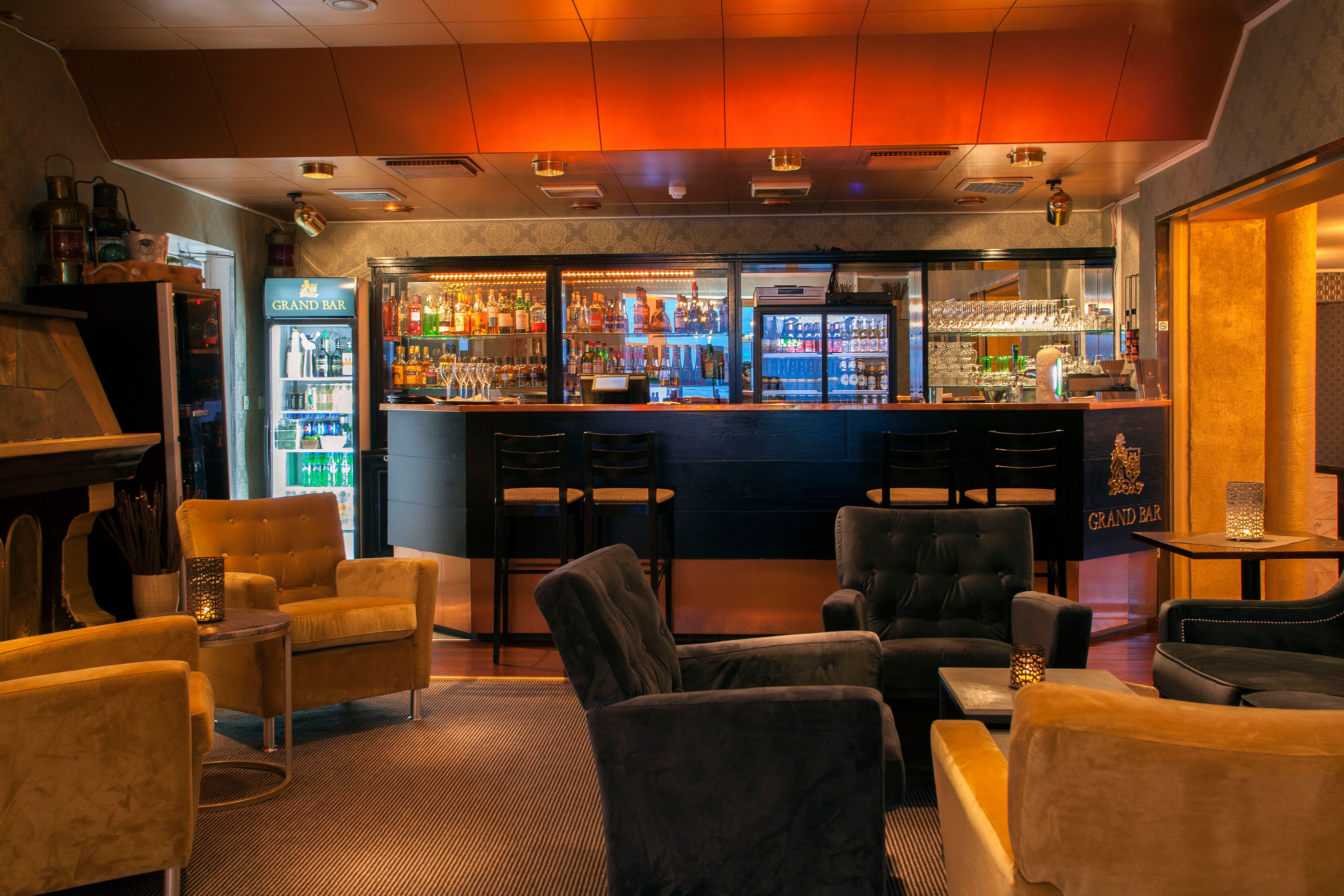 Bar with seating areas