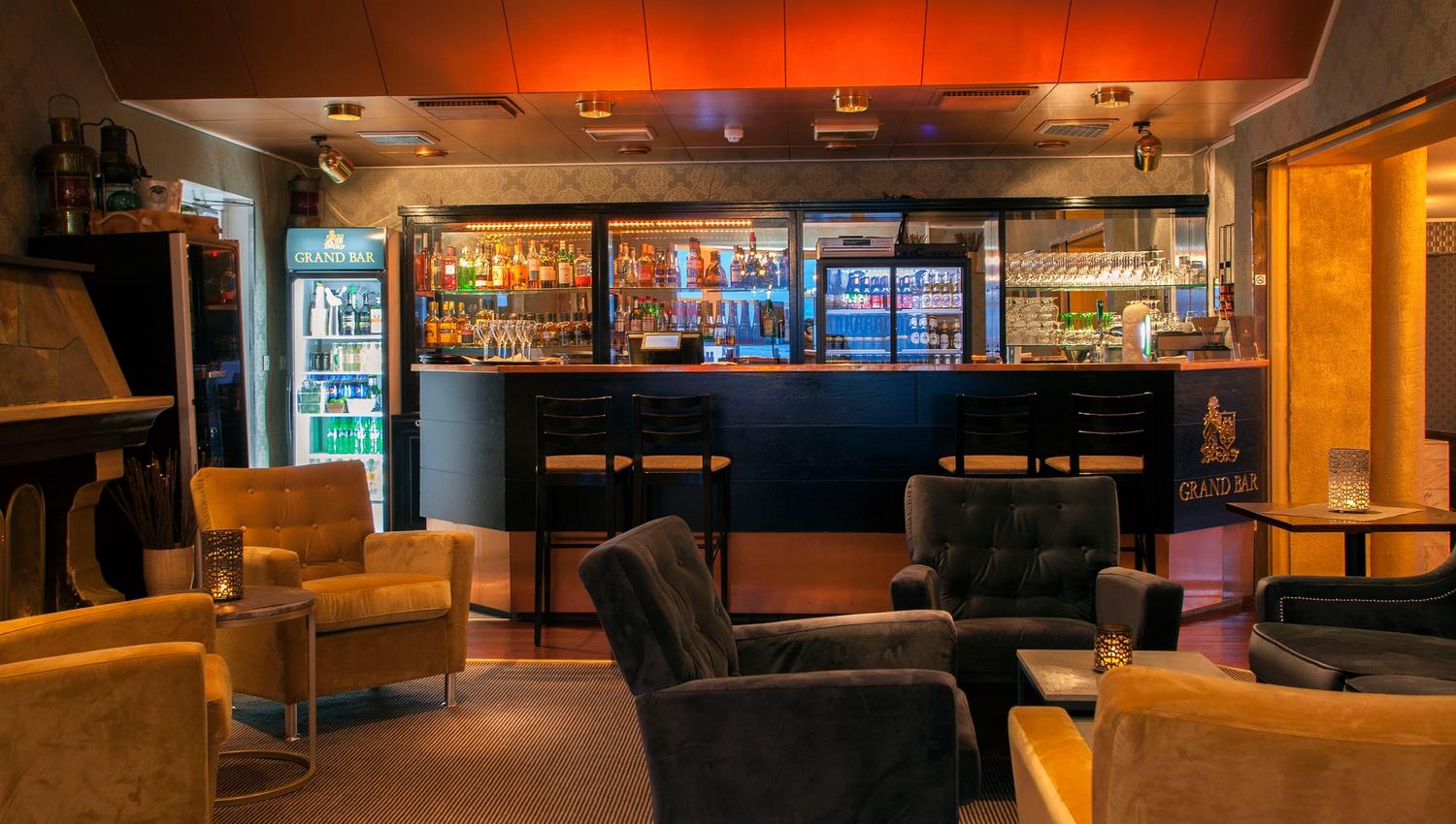 Bar with seating areas