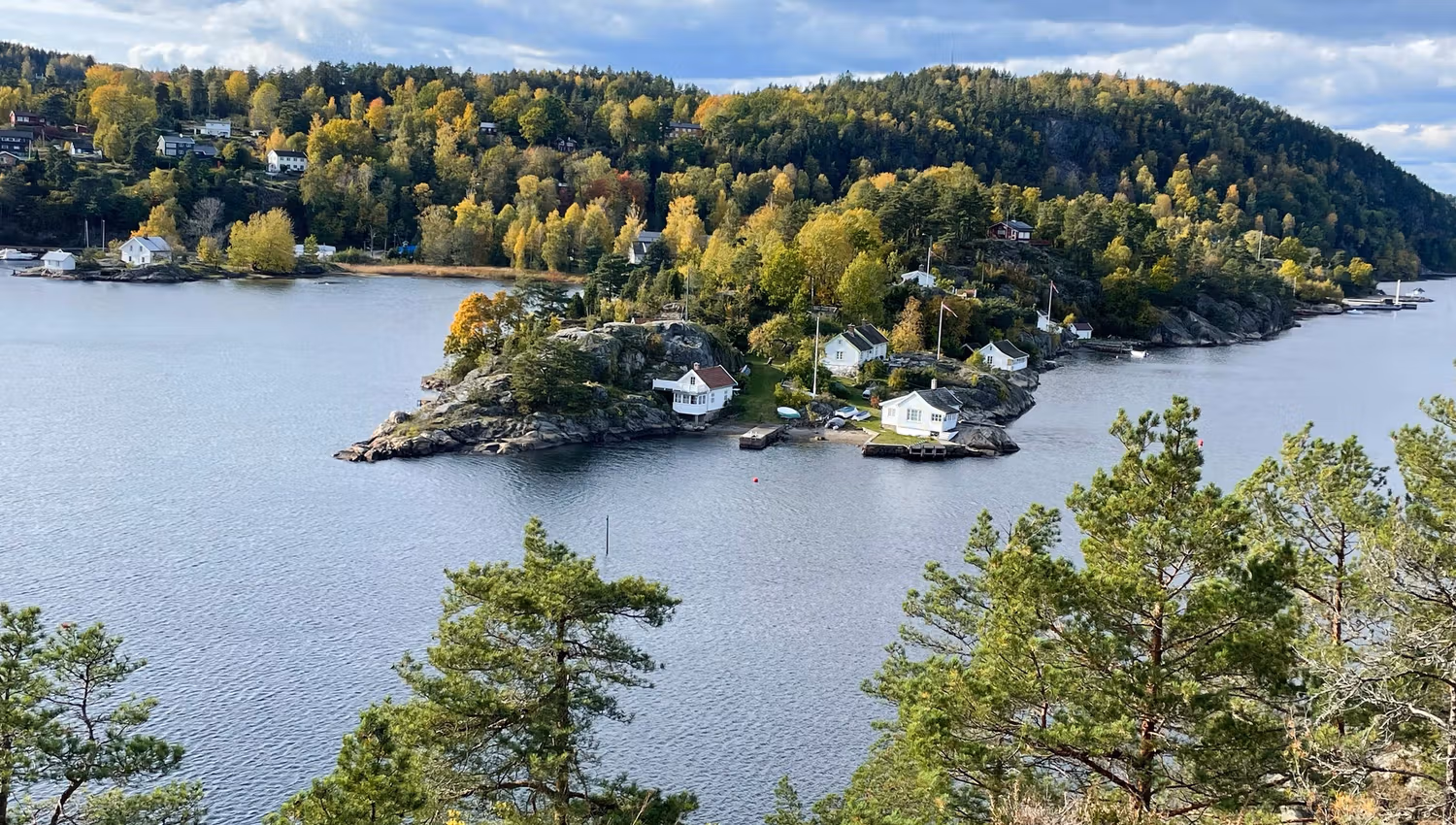 View to Sandspollen, sea and forest