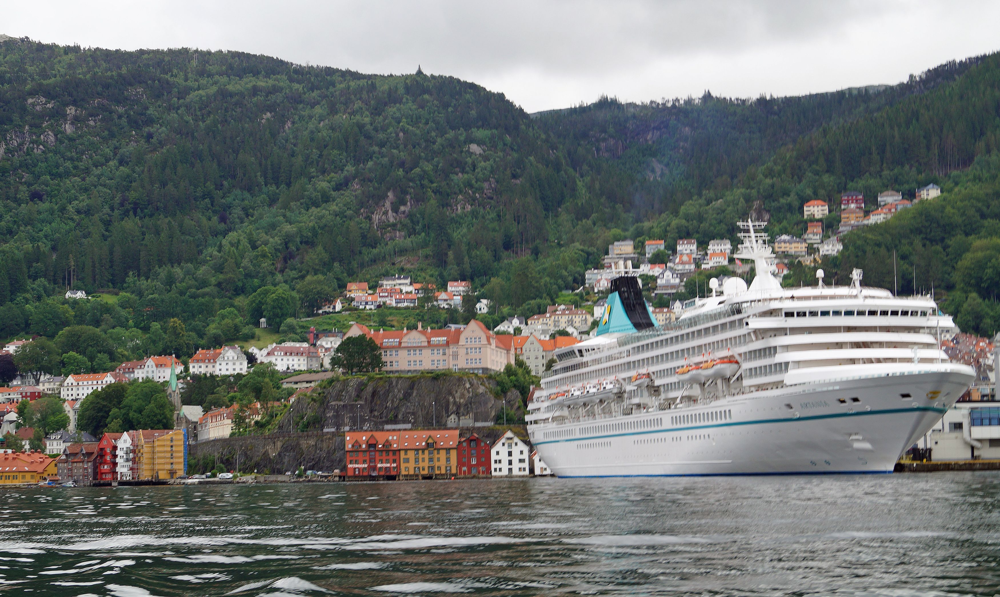 Passing large cruise ships