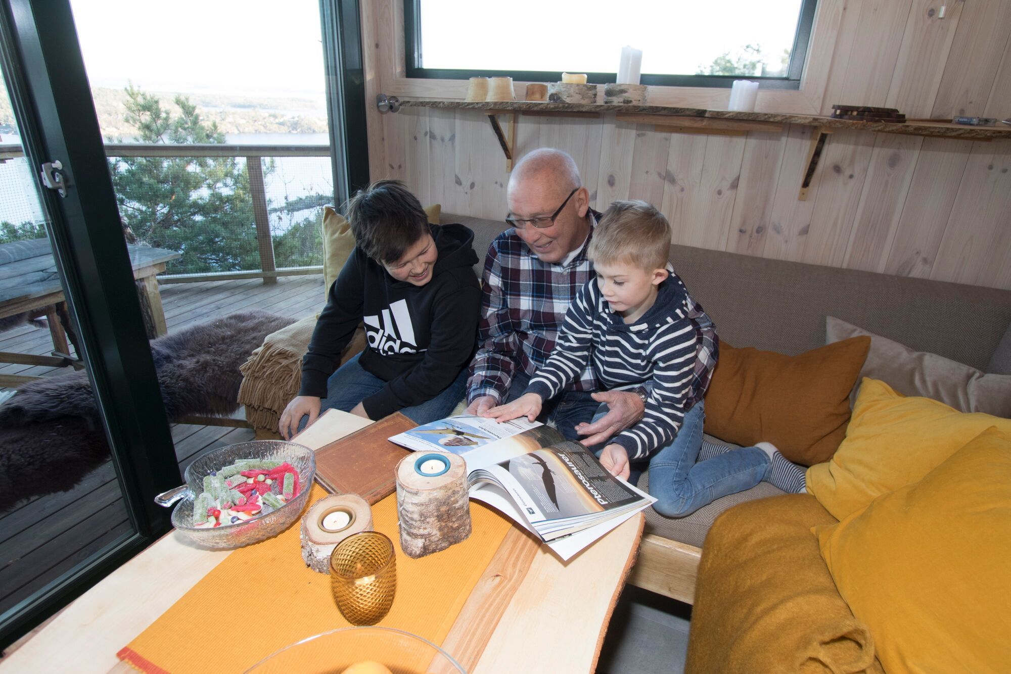 Family in the living room
