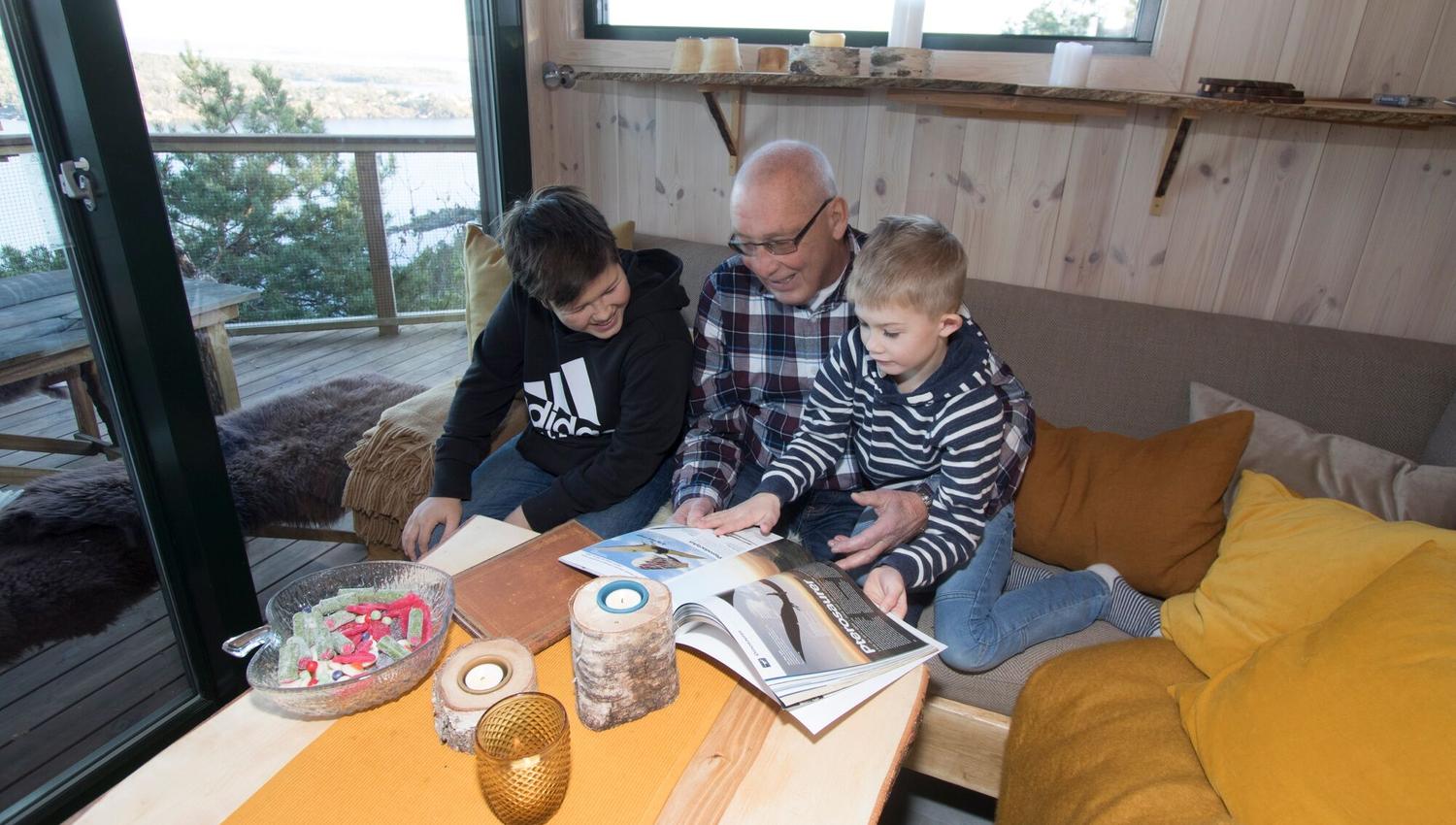 Family in the living room