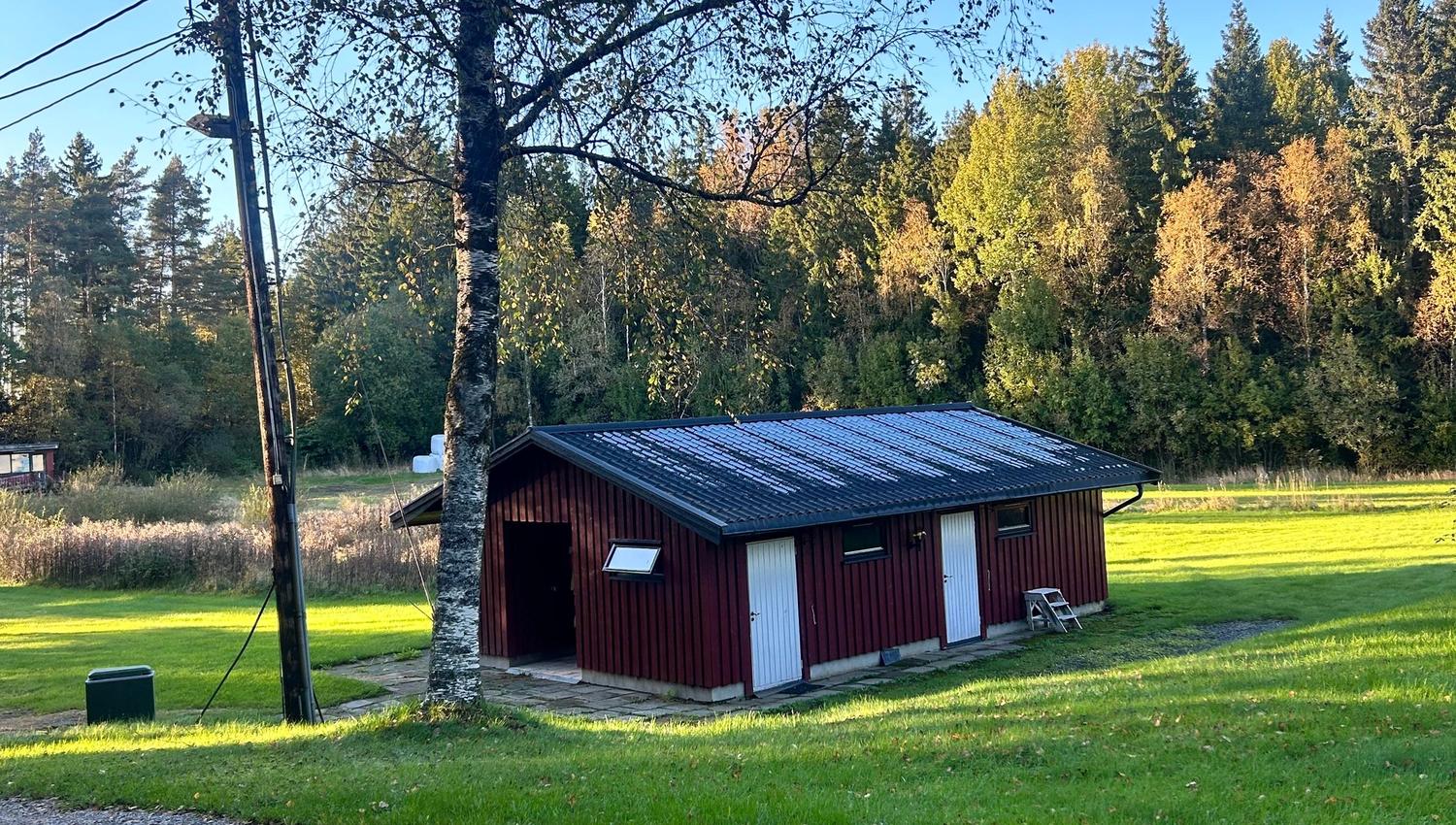 The sanitary building with two doors
