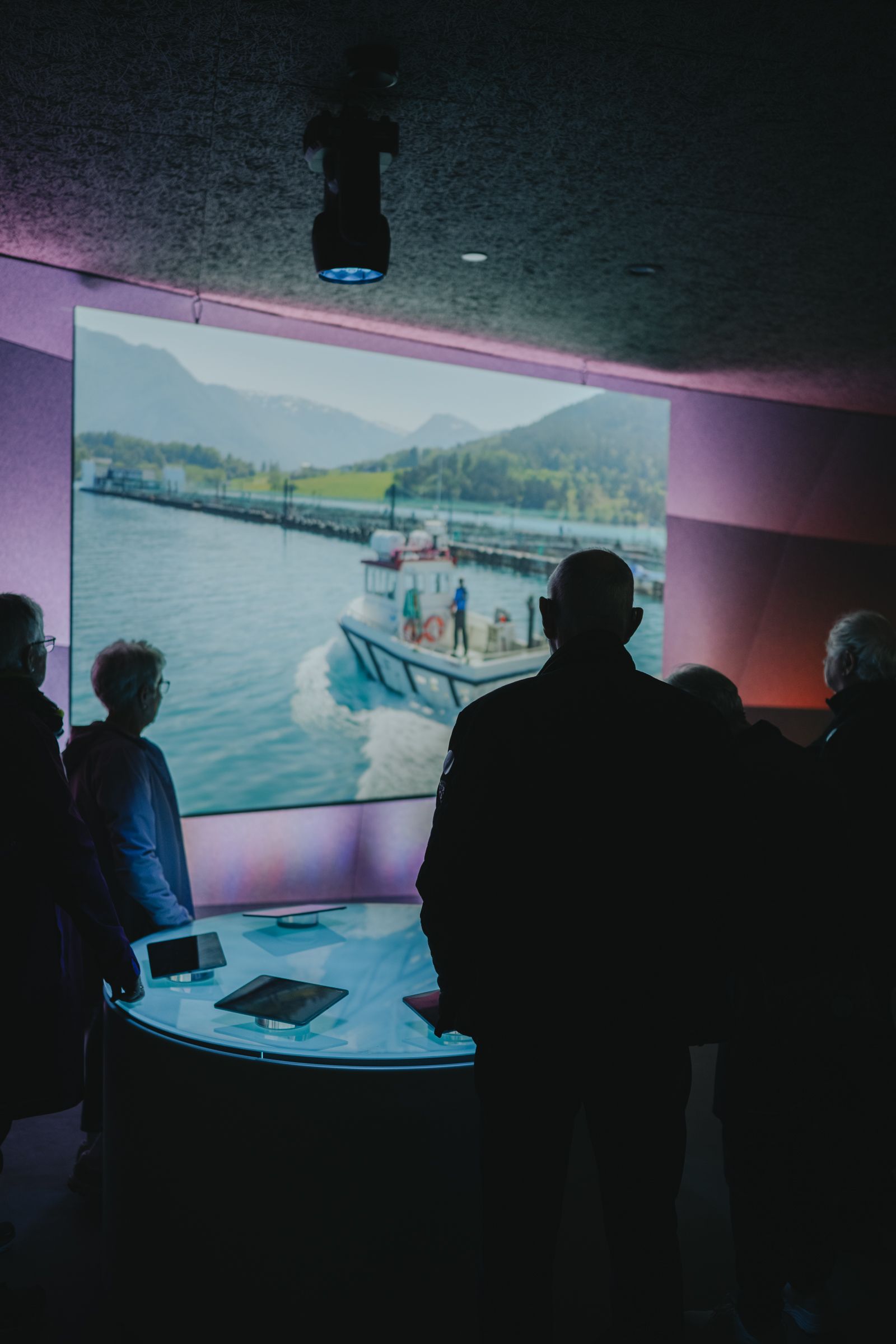 People on a aquaculture tour at Salmon Eye