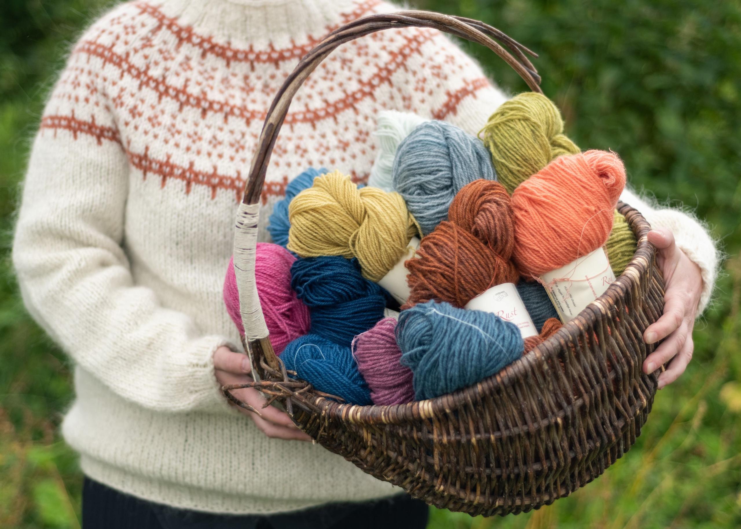 Yarn dyed with plant-based shades